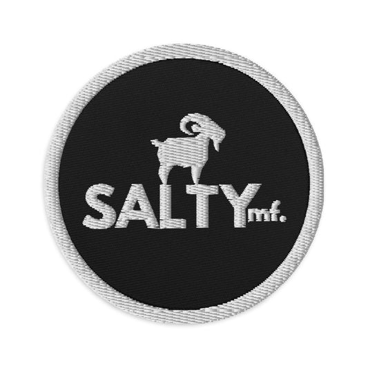 SALTYmf White Goat Embroidered Patch