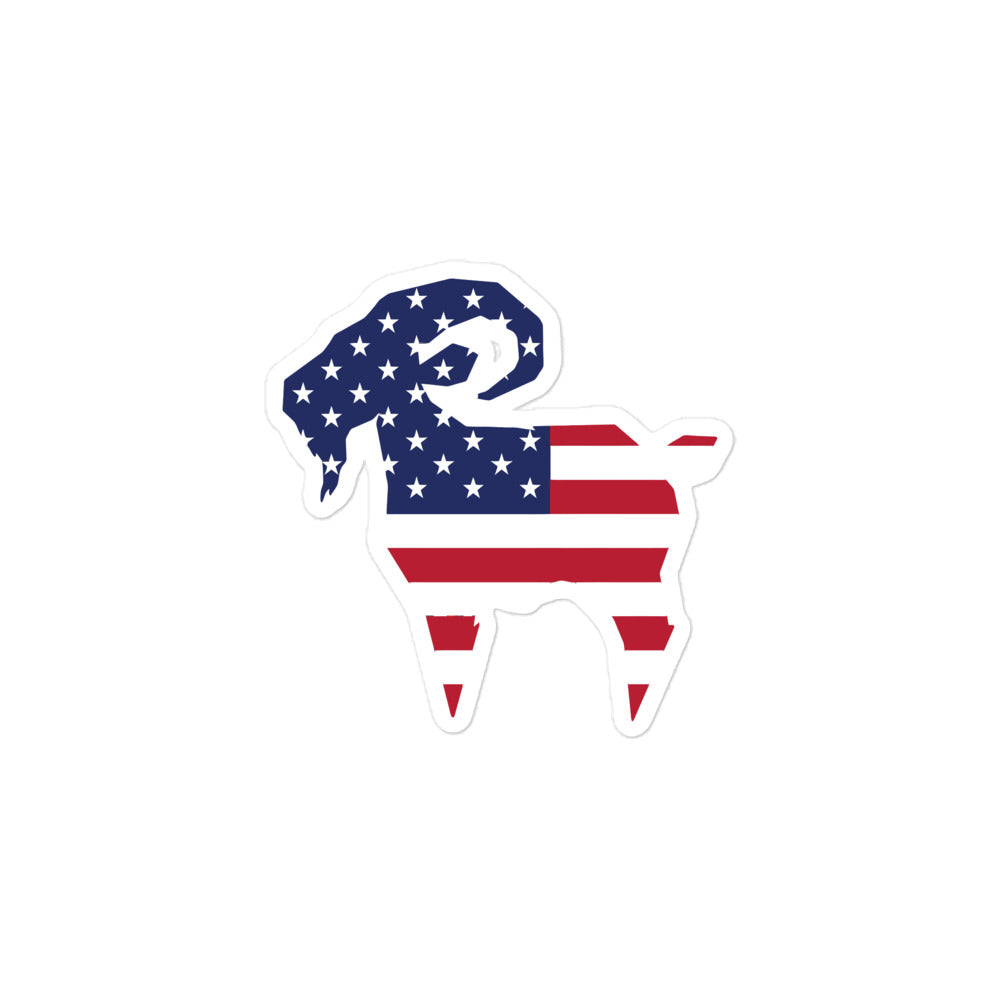The SaltyMF American Flag GOAT Sticker