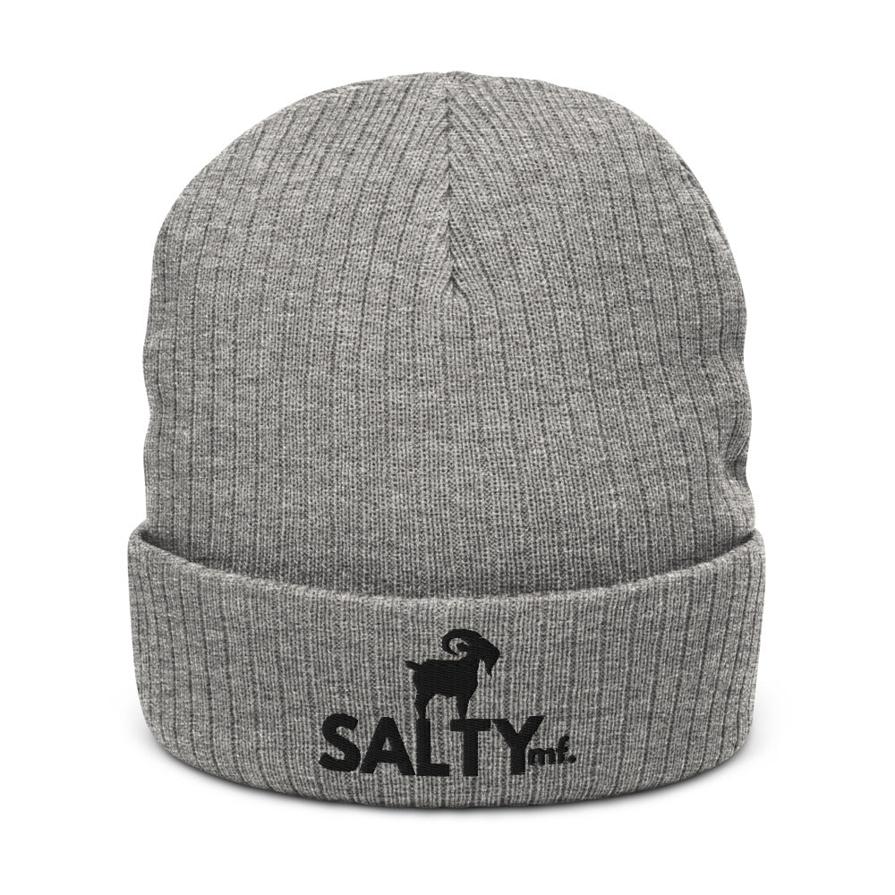 SaltyMF Black GOAT Cuffed Beanie