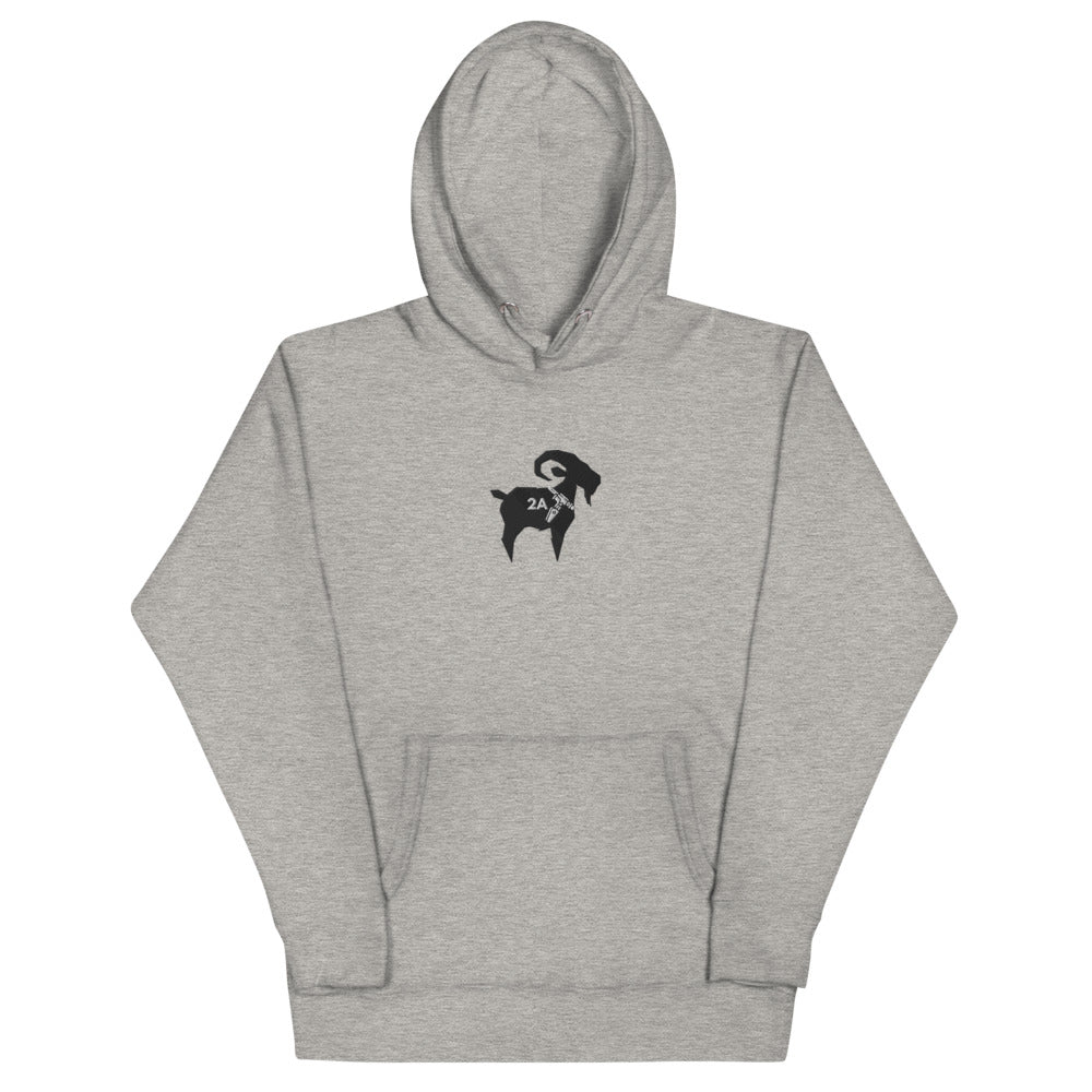 2A GOAT Embroidered Hoodie (Black Goat)
