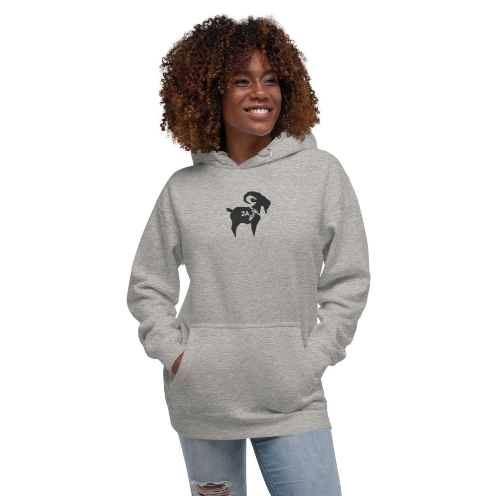 2A GOAT Embroidered Hoodie (Black Goat)