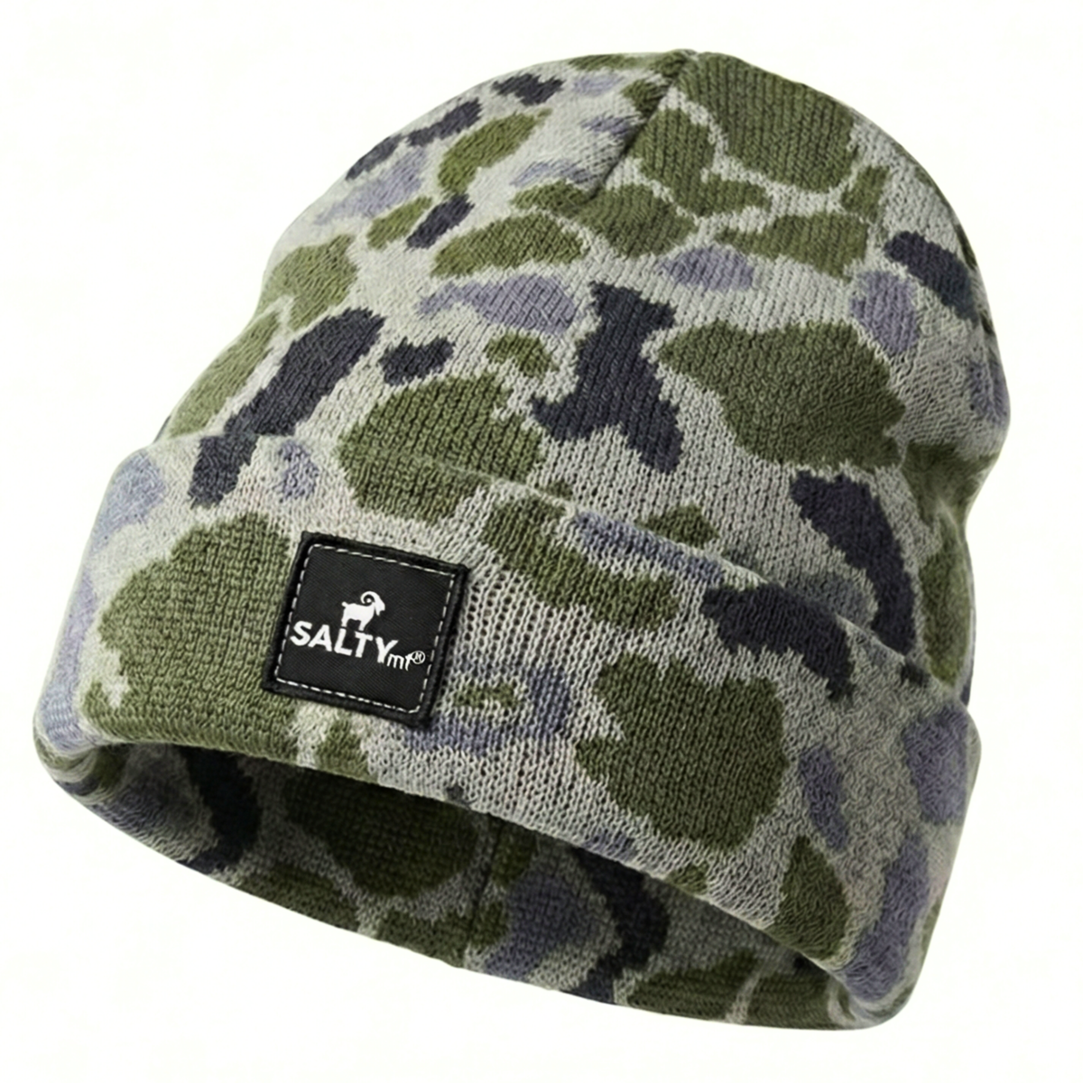 Cuffed OG Patch Beanie front view, SALTYmf Richardson 139 cuffed beanie