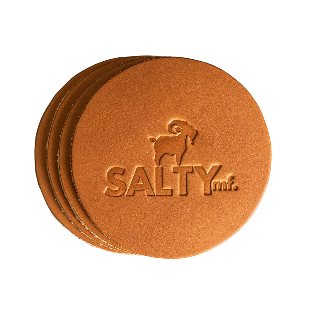 SALTYmf Leather Coasters