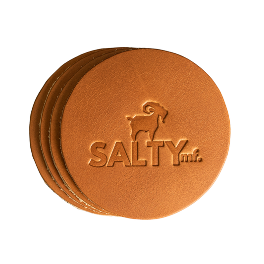 SALTYmf Leather Coasters