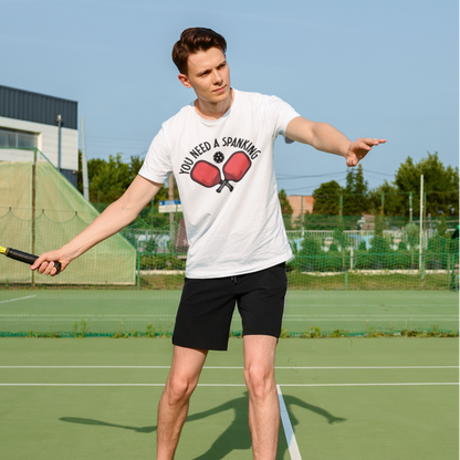 pickleball player wearing funny pickleball shirt