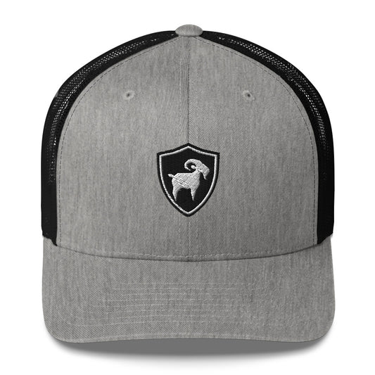 SaltyMF Goat of Arms Retro Trucker