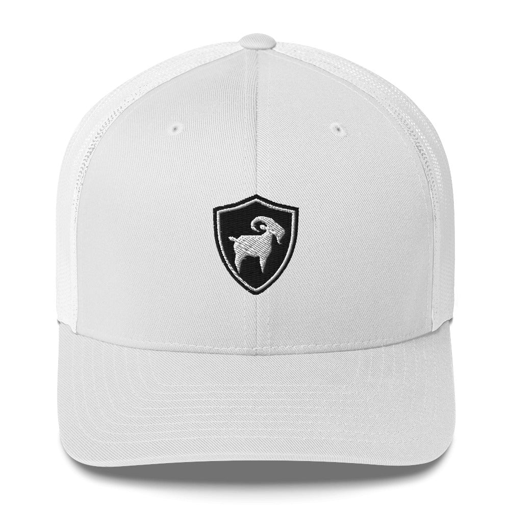 SaltyMF Goat of Arms Retro Trucker