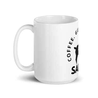 SALTYmf Coffee Guns & Freedom Mug, left side view