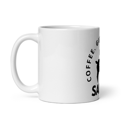 SALTYmf Coffee Guns & Freedom Mug, left side view
