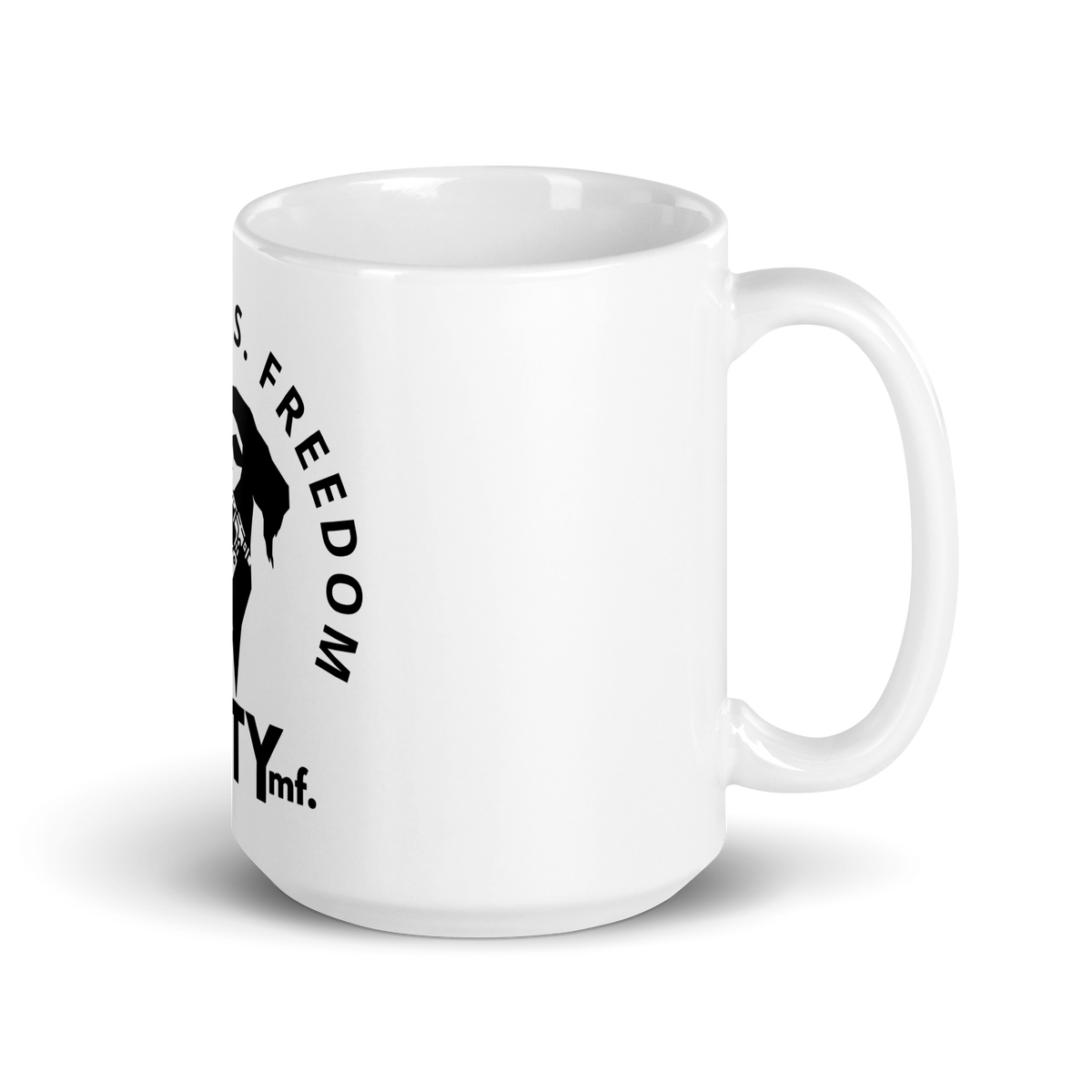 SALTYmf Coffee Guns & Freedom Mug, right side view