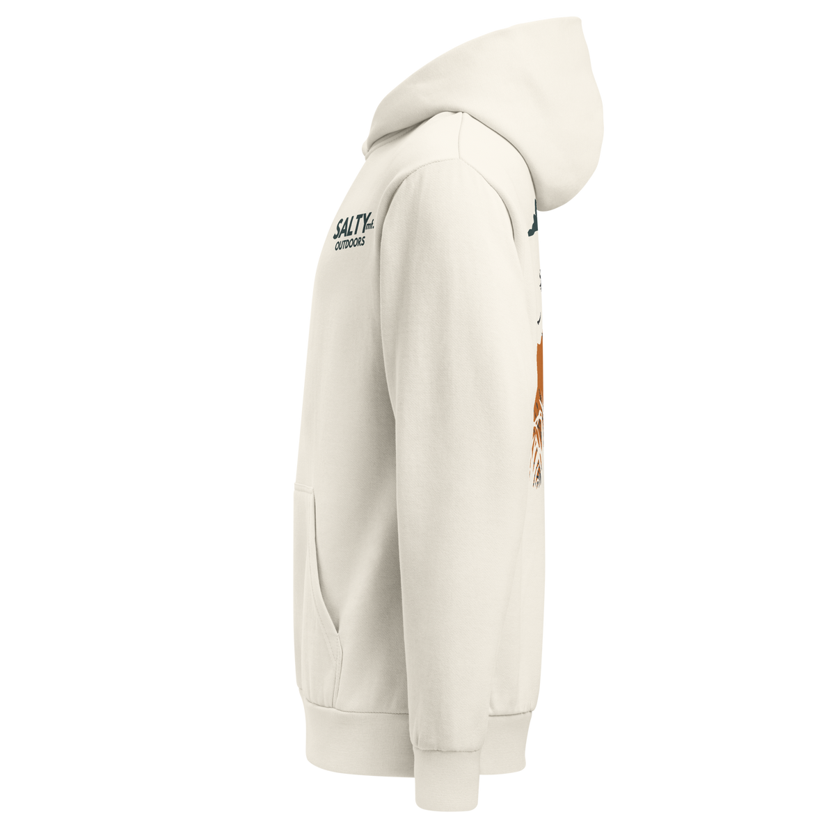SALTYmf Duck Hunt Hoodie in Off-White, left side view