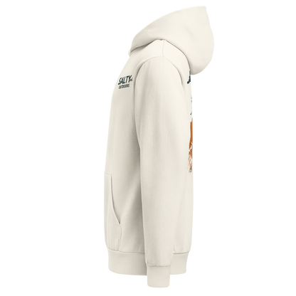 SALTYmf Duck Hunt Hoodie in Off-White, left side view