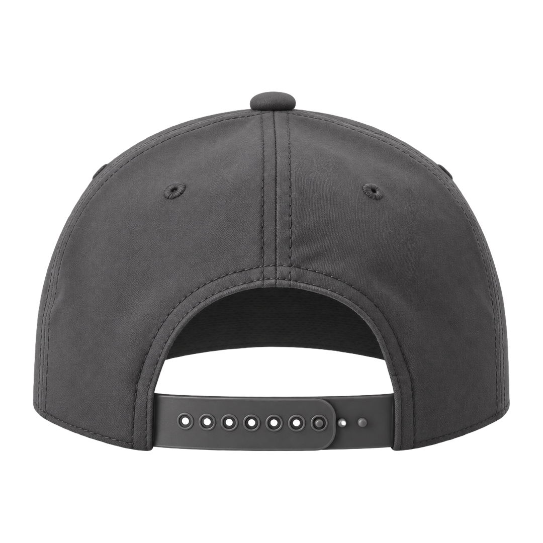 SALTYmf Tuna Rodeo Roper in Gray, back view with the snapback closure