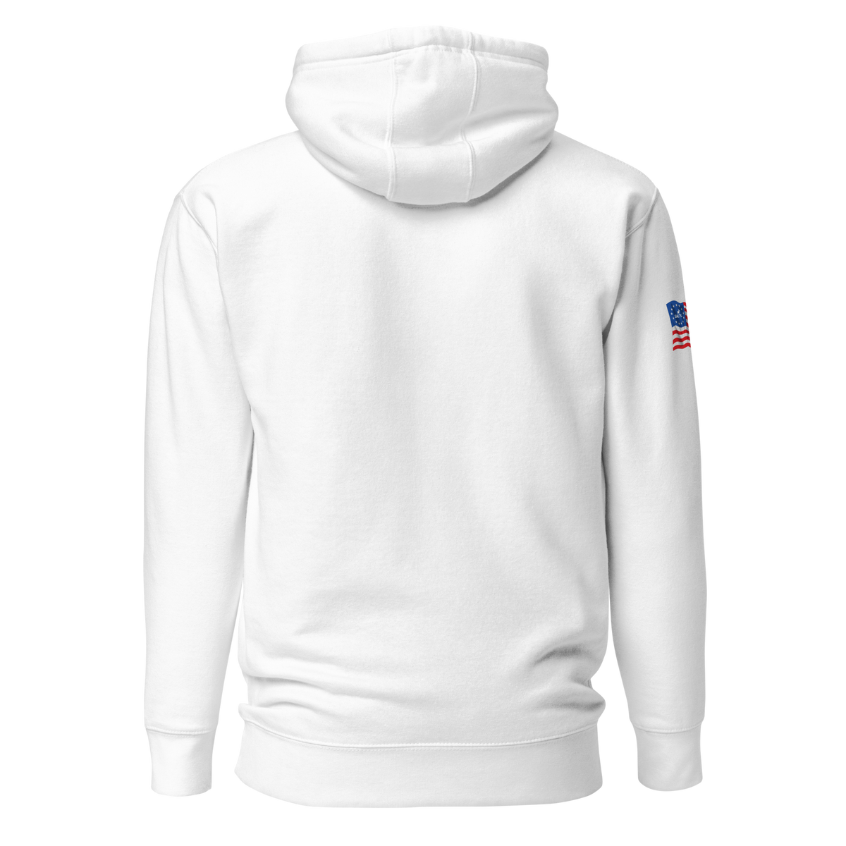 Salty's Fight Club Ole Betsy Hoodie in White, back view