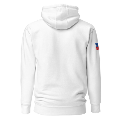 Salty's Fight Club Ole Betsy Hoodie in White, back view