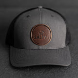 SaltyMF Leather Patch Trucker Hat