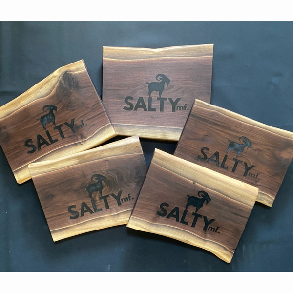 The SaltyMF Hand Crafted Black Walnut Charcuterie Board