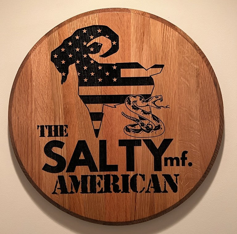 The SaltyMF American GOAT RattleSnake Bourbon Barrel Head