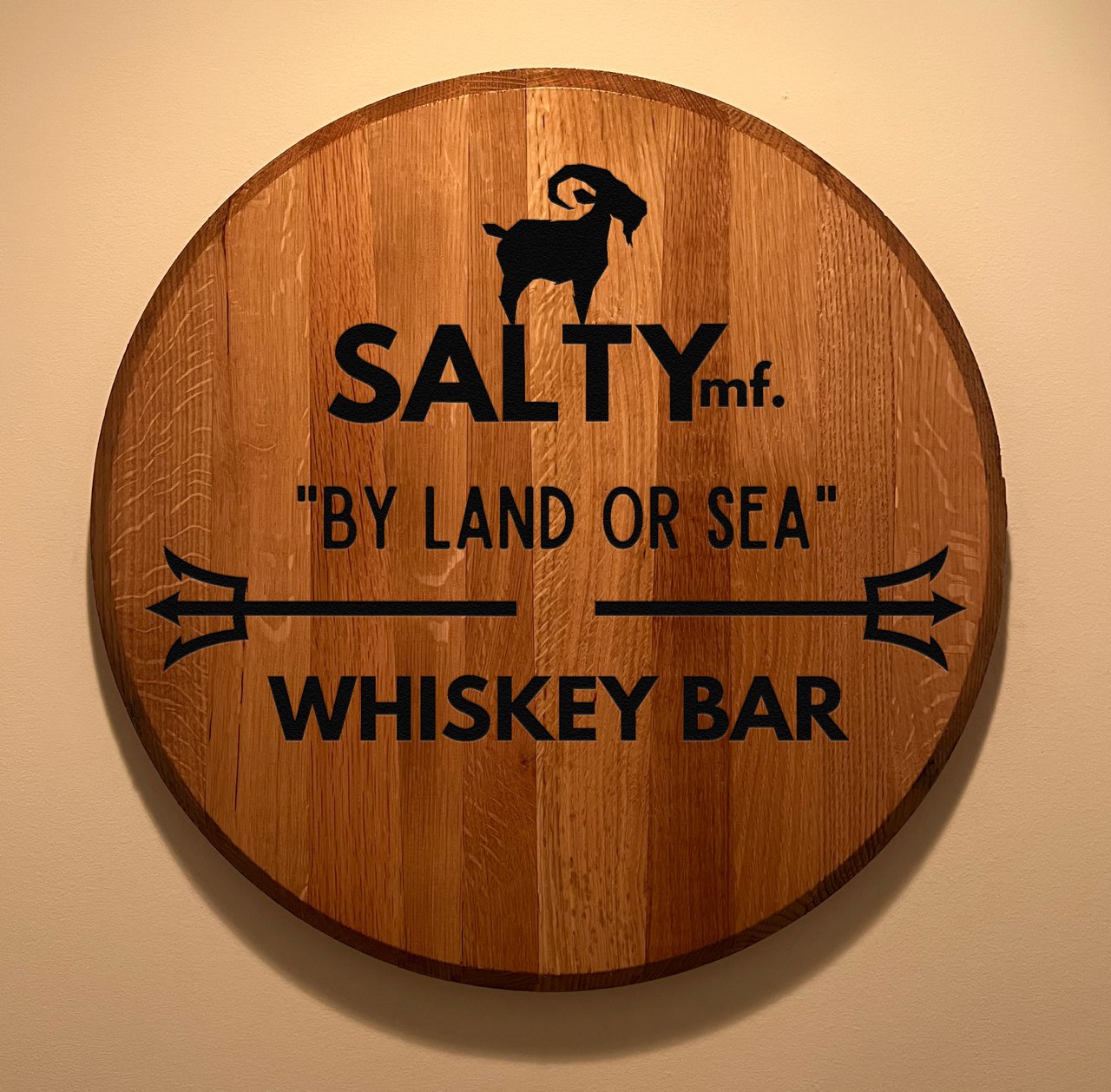 The SaltyMF Clean Land or Sea Bar Barrel Head