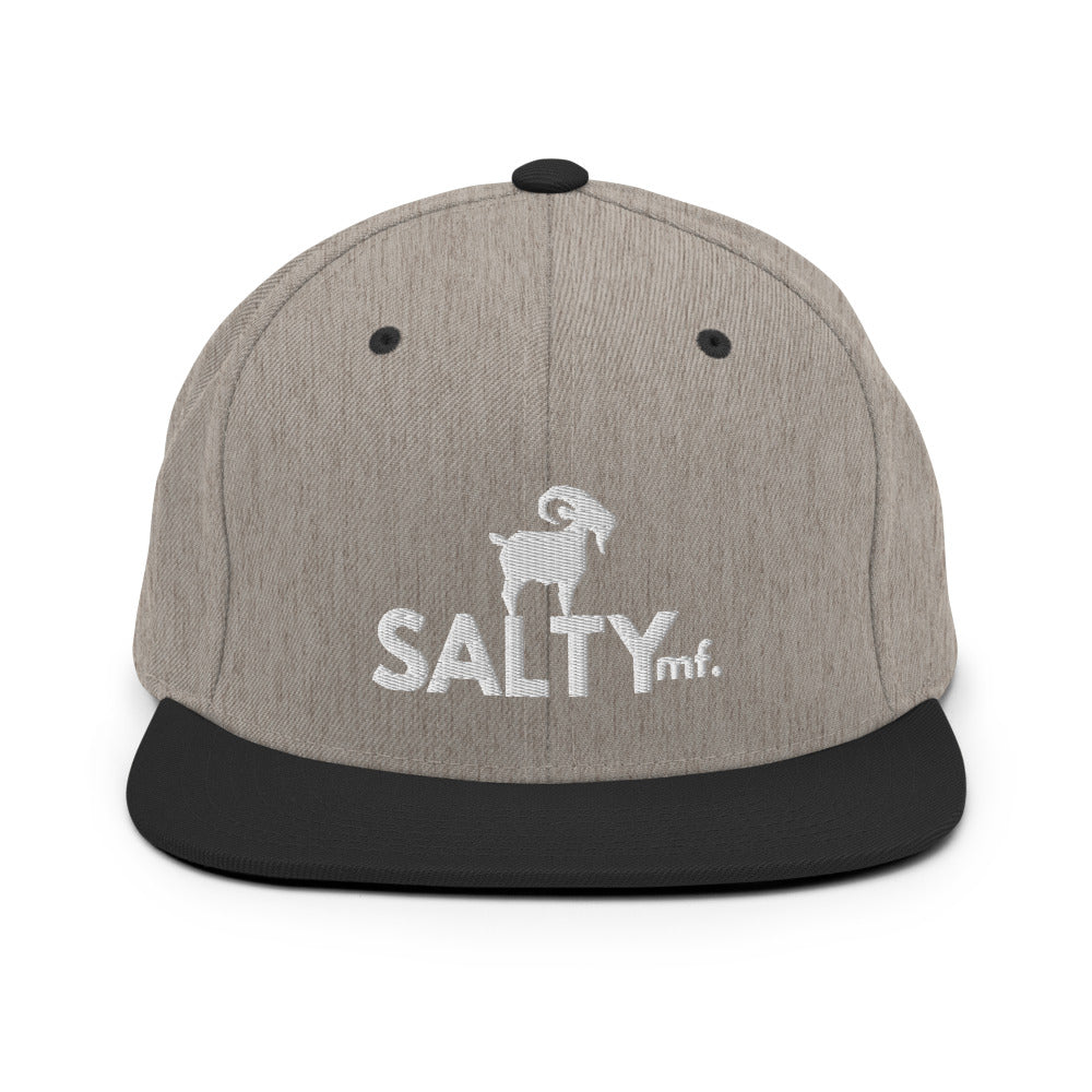 The SaltyMF White GOAT Snapback Yupoong 6089