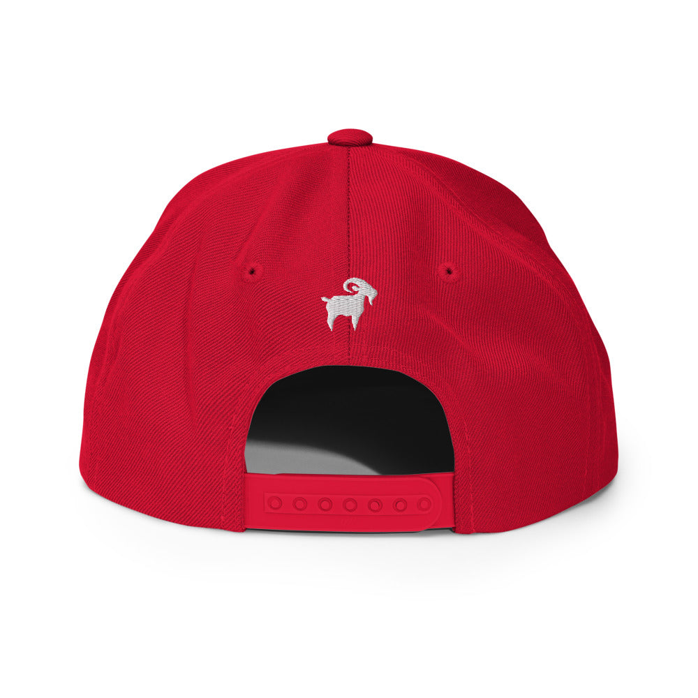 The SaltyMF White GOAT Snapback Yupoong 6089