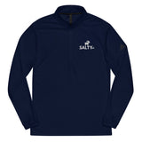 The SALTYMF GOAT White Logo Quarter Zip Pullover