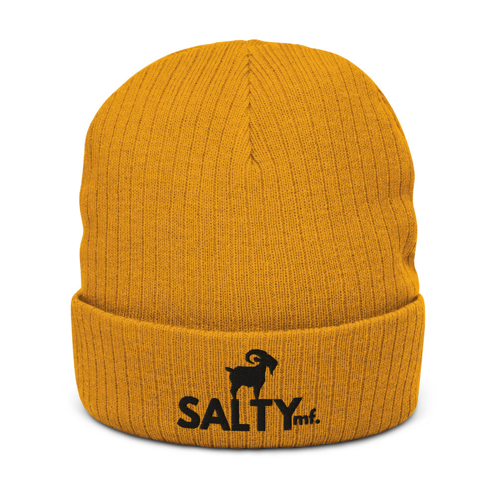 The SALTYMF Black GOAT Cuffed Beanie