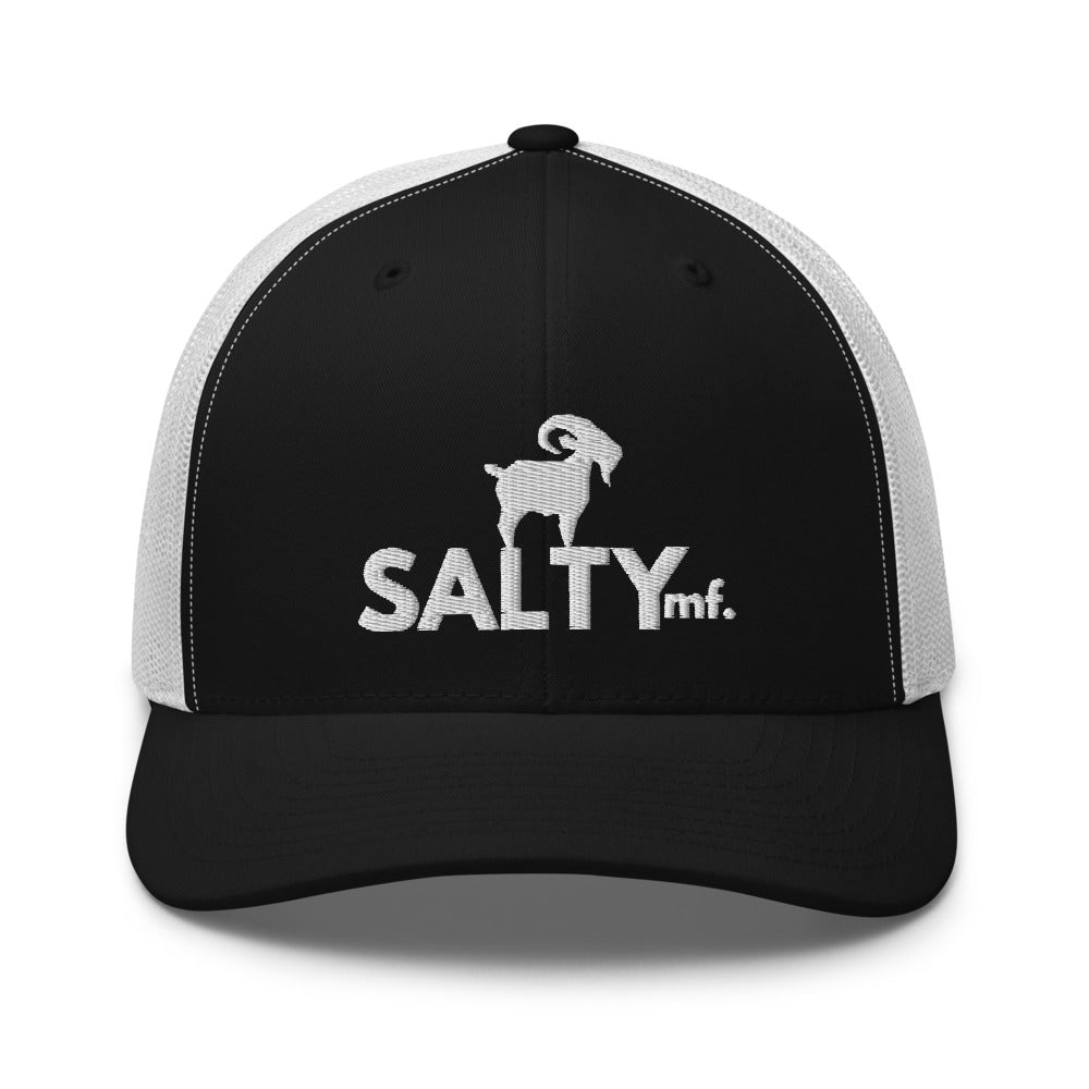 SaltyMF White Logo Trucker Cap