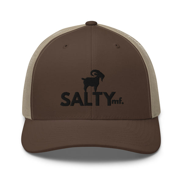 The SaltyMF Black Logo Retro Trucker