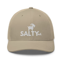SaltyMF White Logo Trucker Cap