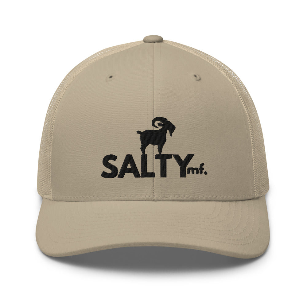 The SaltyMF Black Logo Retro Trucker