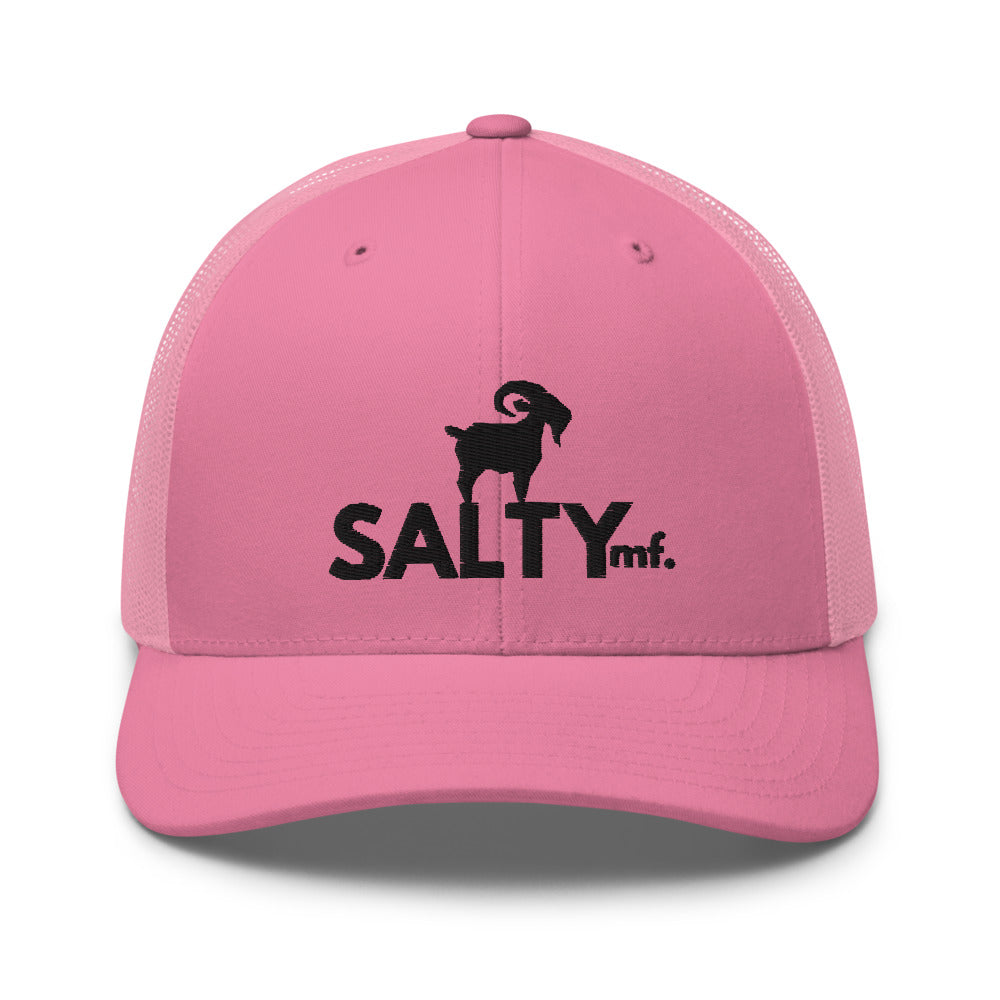 The SaltyMF Black Logo Retro Trucker