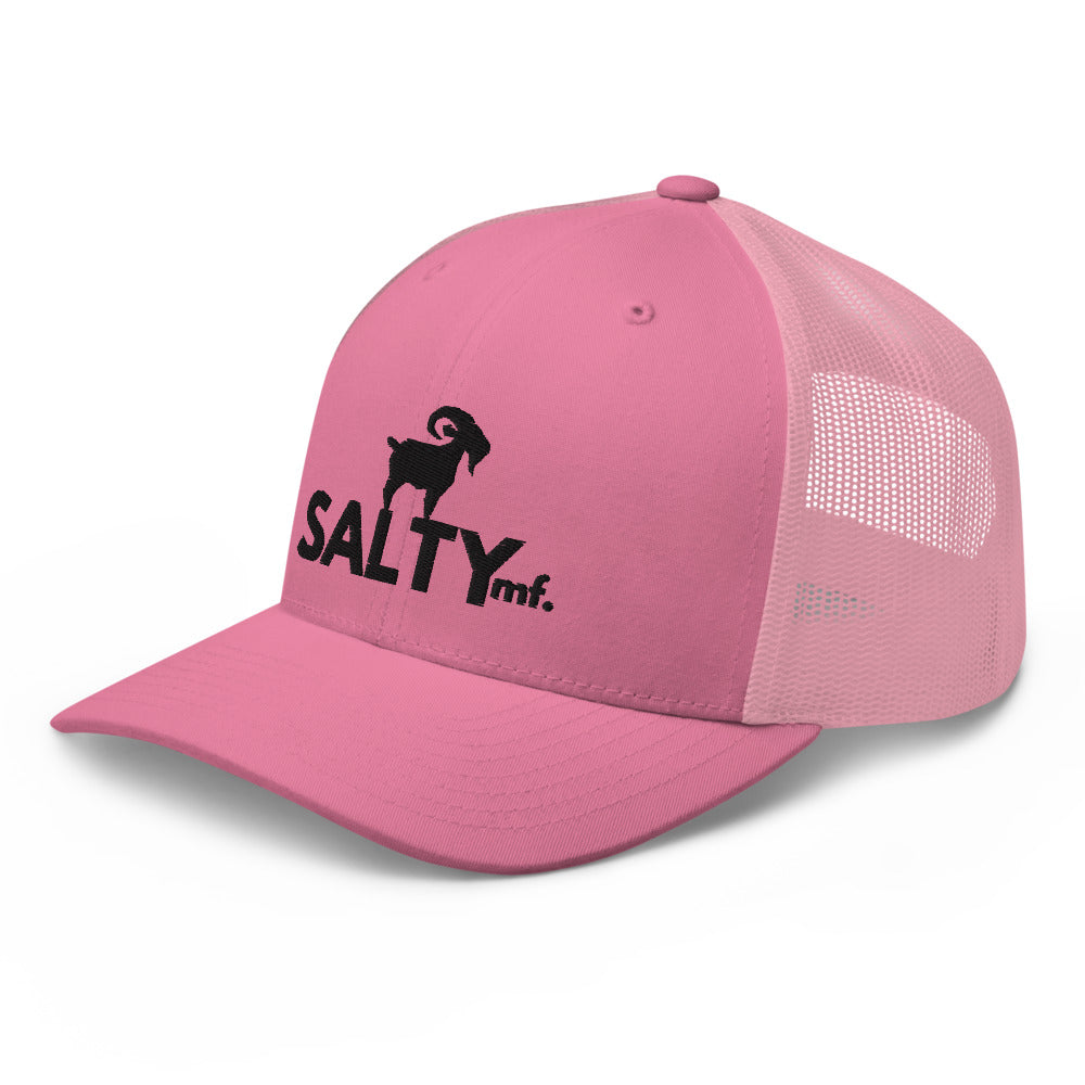 The SaltyMF Black Logo Retro Trucker