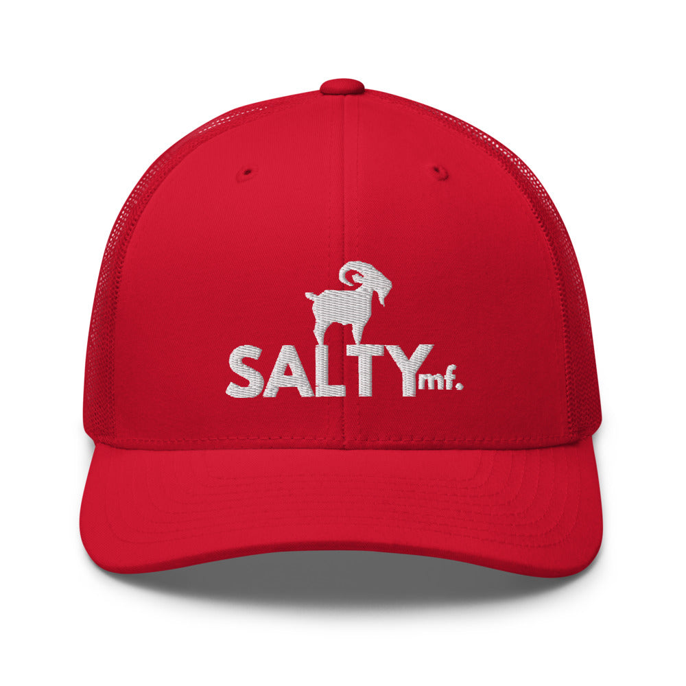 SaltyMF White Logo Trucker Cap