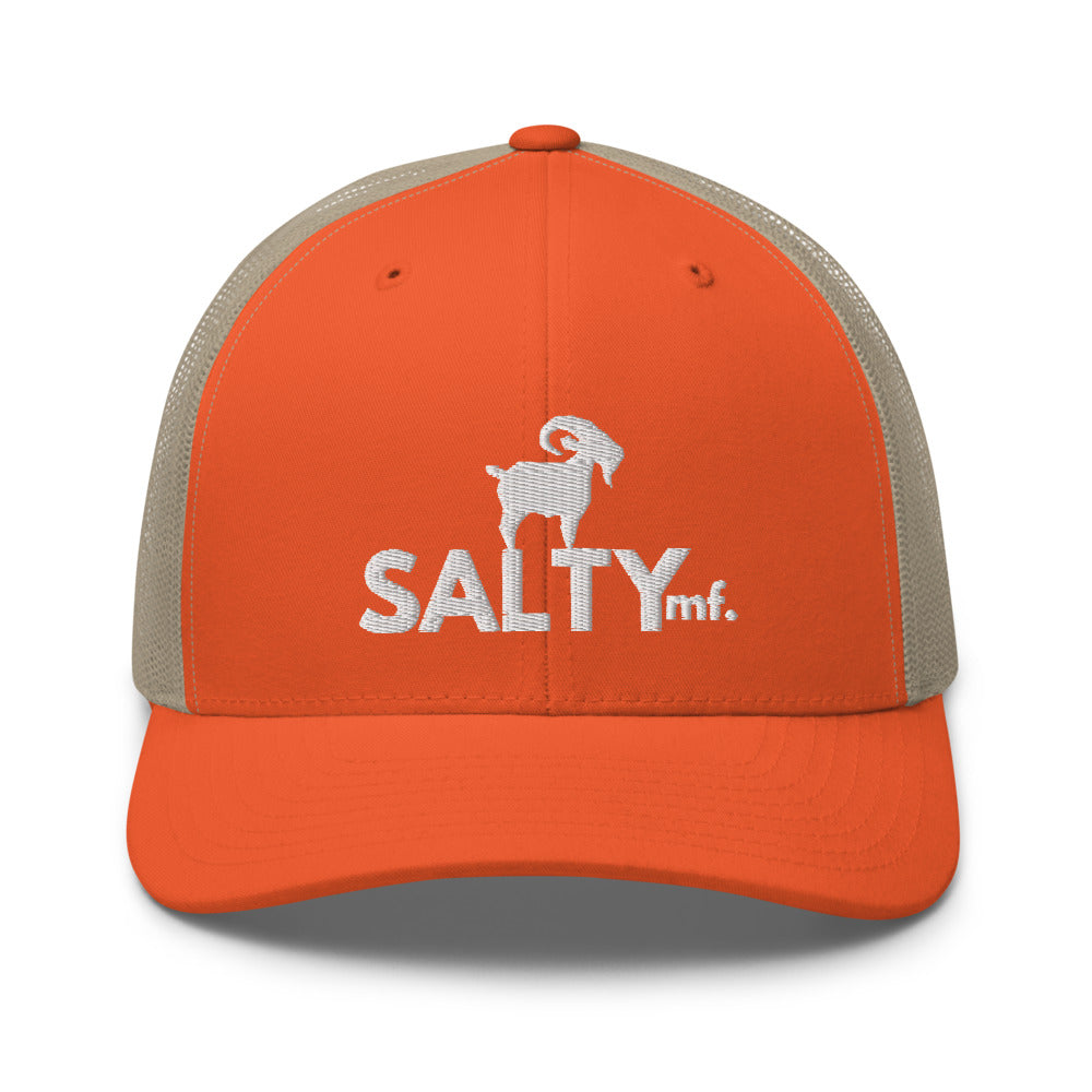 SaltyMF White Logo Trucker Cap