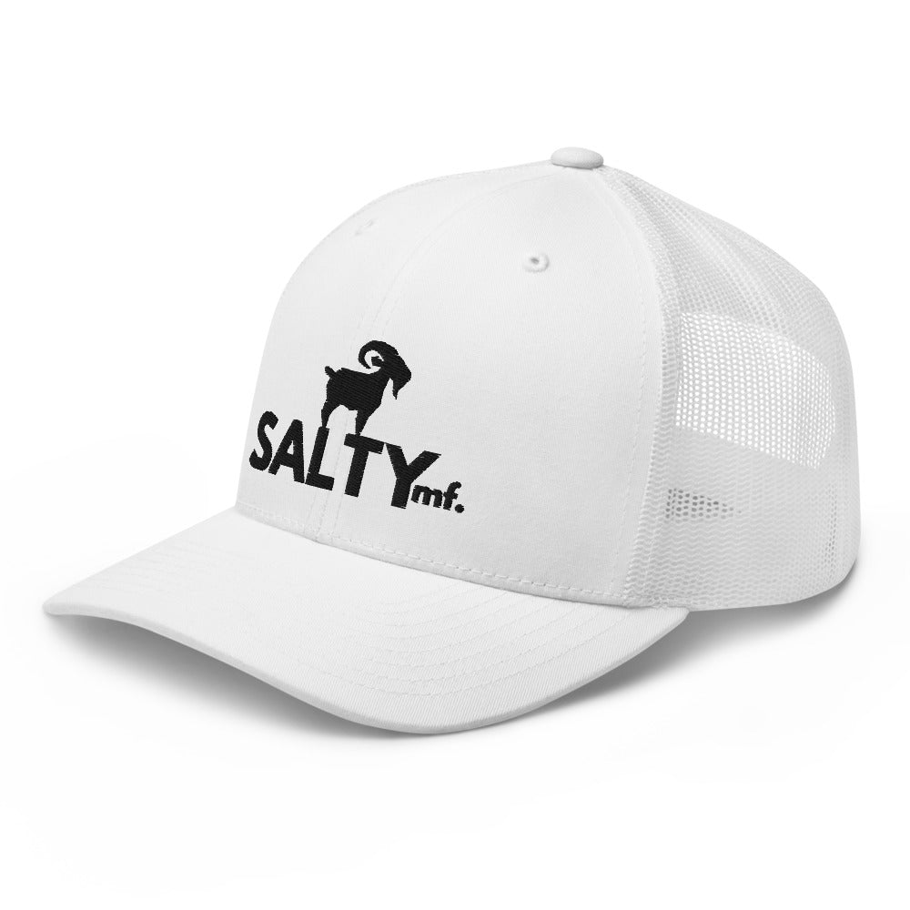 The SaltyMF Black Logo Retro Trucker