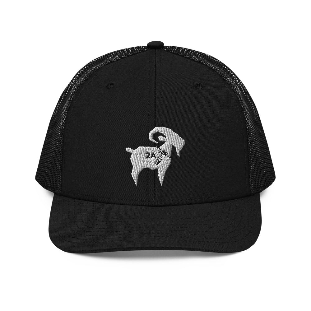 SaltyMF 2nd Amendment White GOAT Trucker Cap