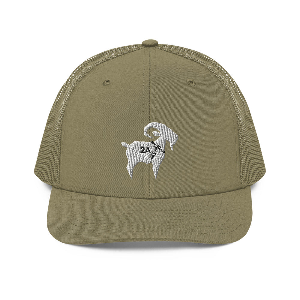 SaltyMF 2nd Amendment White GOAT Trucker Cap