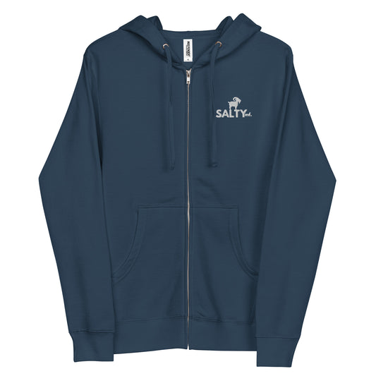 SaltyMF Unisex Fleece Zip Up Hoodie