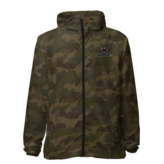 SaltyMF Camo GOAT of Arms Lightweight Zip Windbreaker