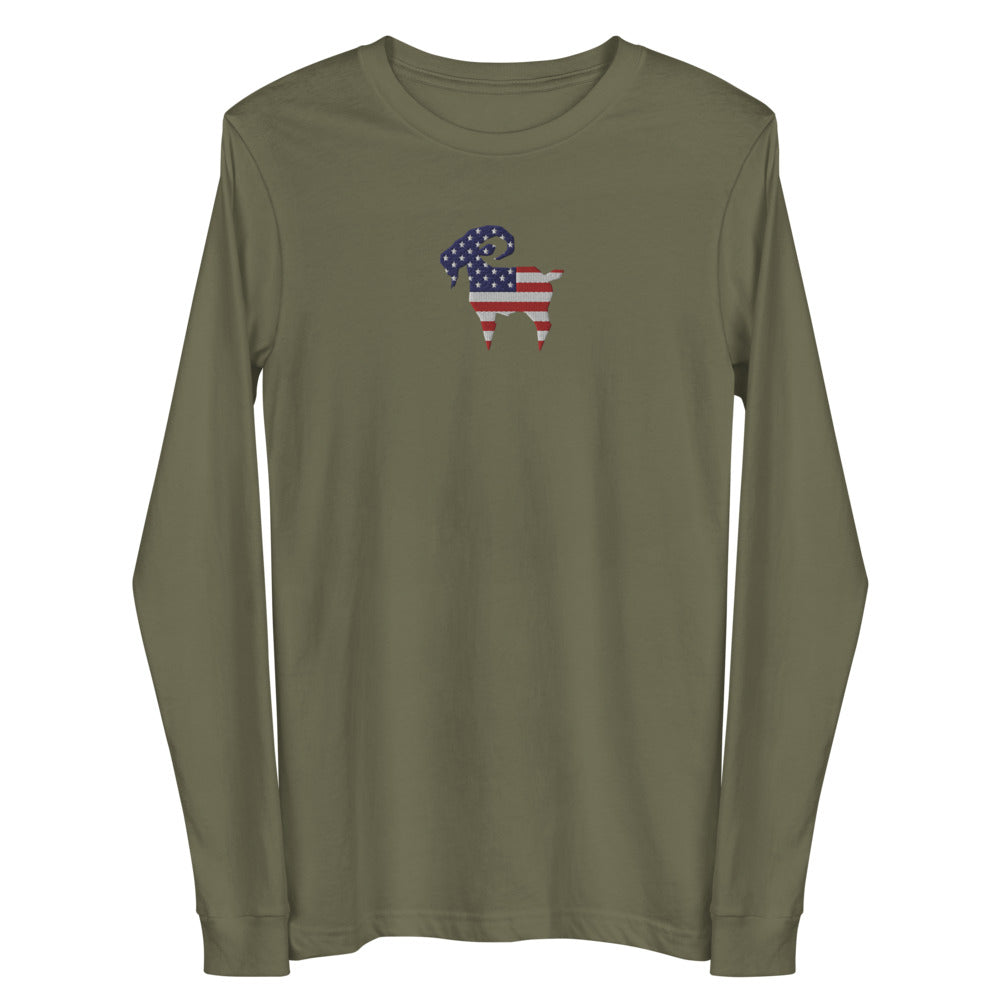 The SaltyMF Freedom Flag GOAT Long Sleeve Tee