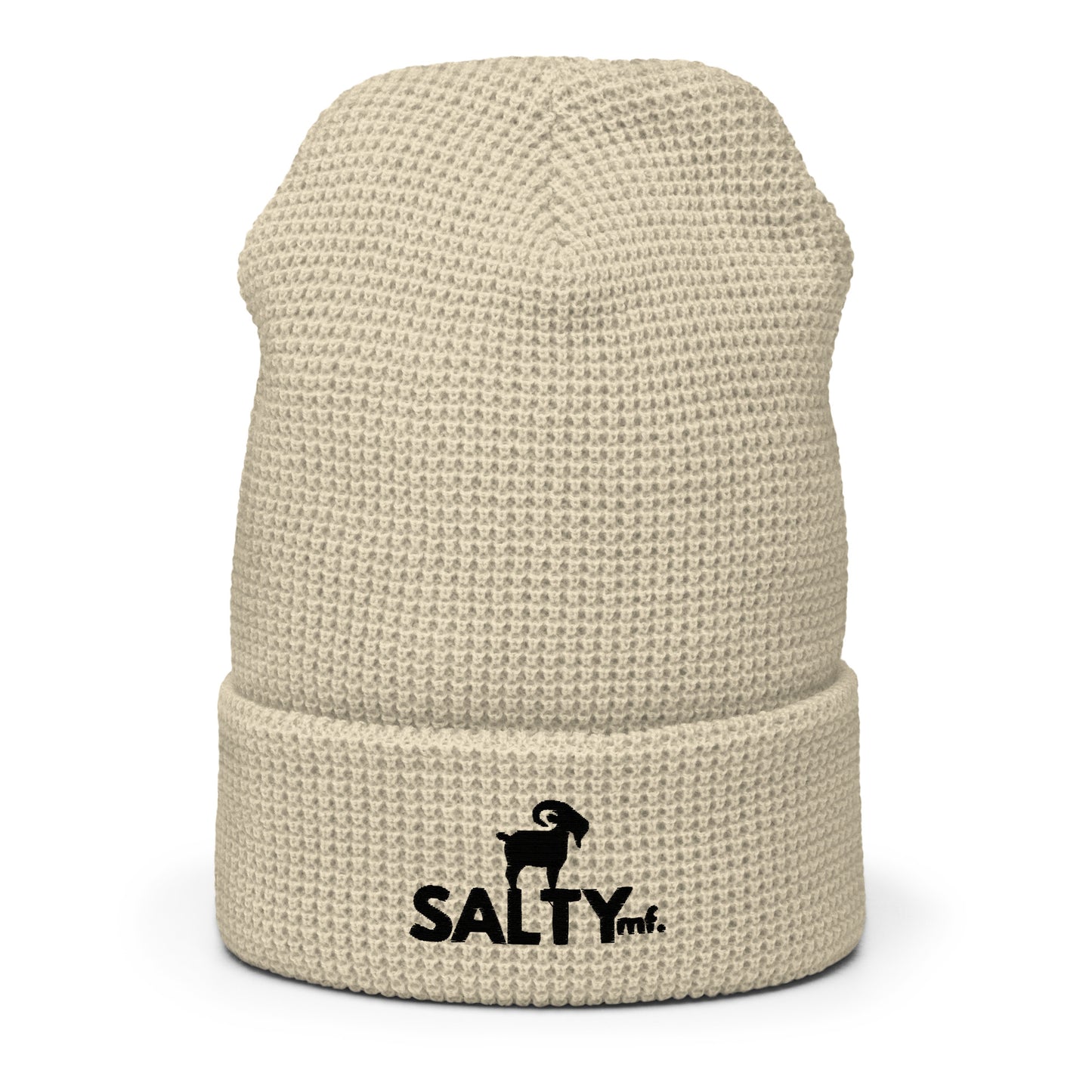 SaltyMF Waffle Black GOAT Beanie